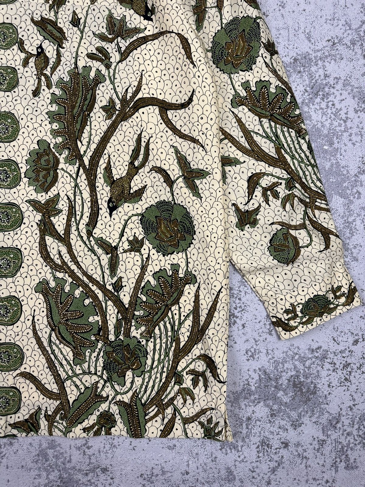 Designer Arjuna Weda Elegant Floral Batik Shirt Rare Size US XL / EU 56 / 4 - 4 Thumbnail