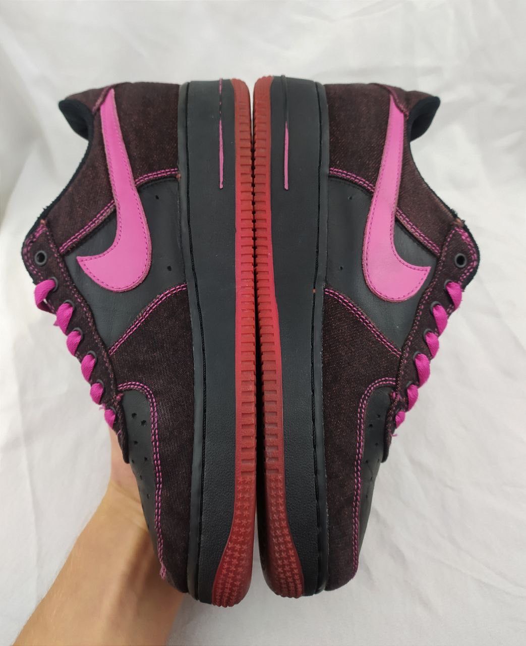 Nike Rare Vintage Nike Air Force 1 Pink/ Violet Denim 8Us/39 Eur Size US 8 / IT 38 - 6 Thumbnail