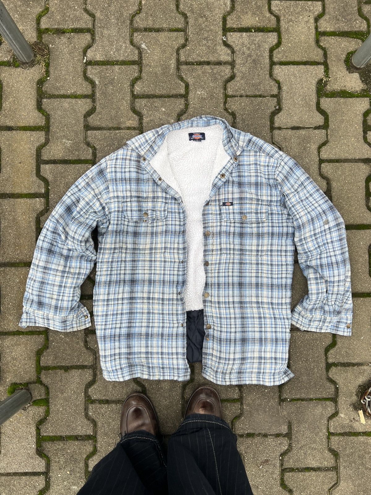 Vintage Dickies Overshirt Winter Jacket 90s Skating Striped