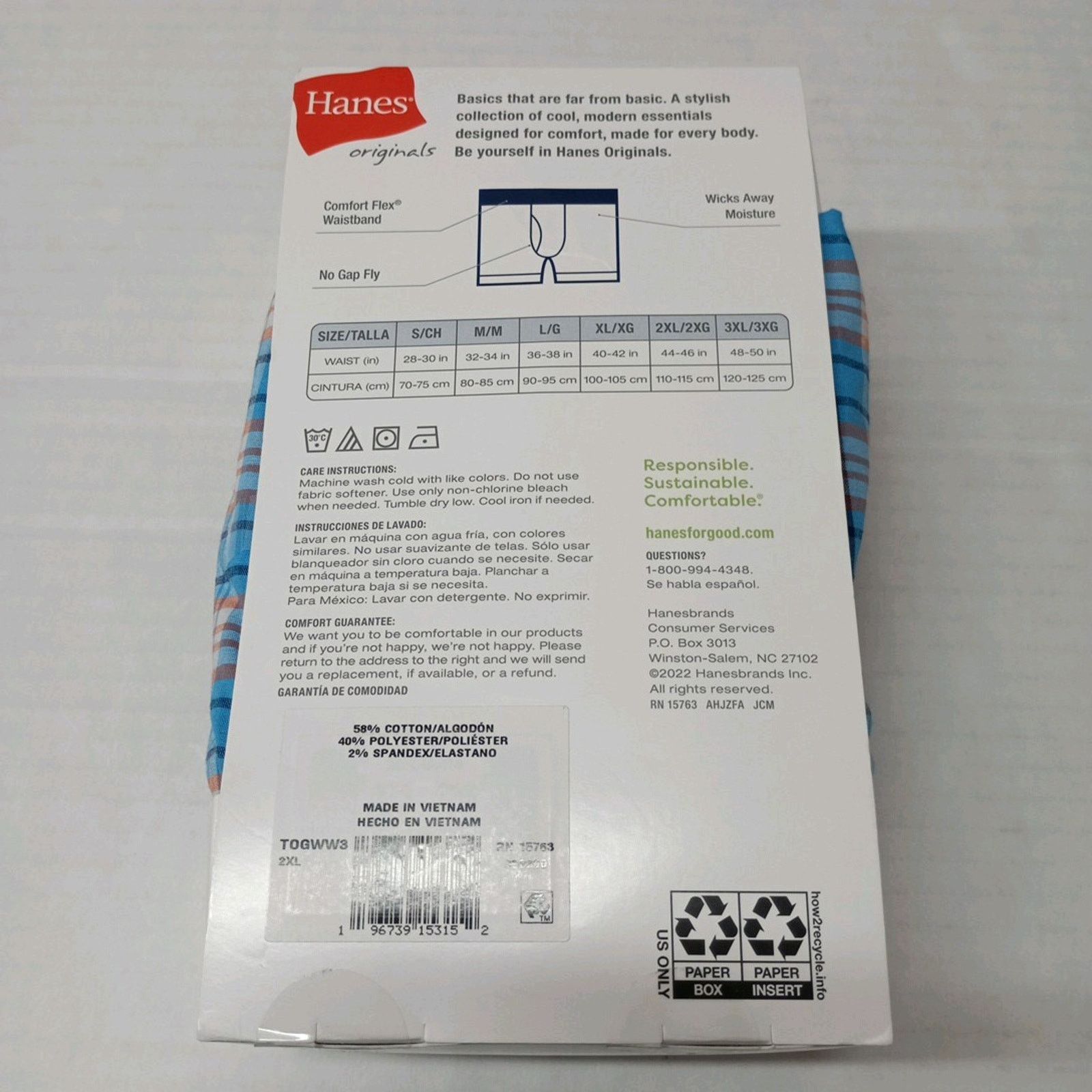 Hanes Hanes Originals Men's Woven Boxers Size 2XL 44"-46" (3 Pack) Size 44 - 3 Thumbnail