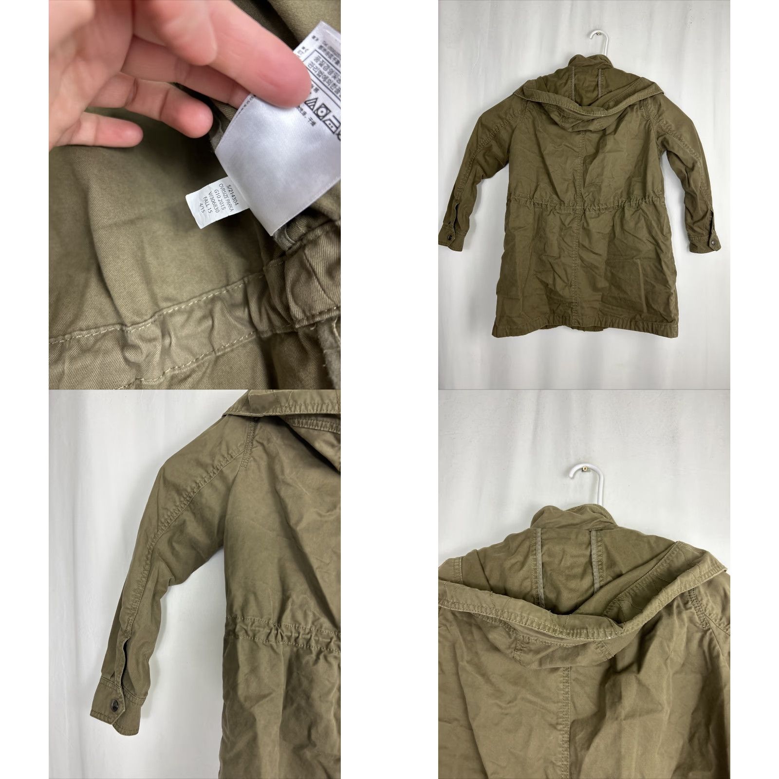 Banana Republic Banana Republic Coat Long Hooded Utility Parka Women's 2XS Petite Green Canvas Cotton Tan Pocketed Size XXS / US 00 / IT 34 - 9 Thumbnail