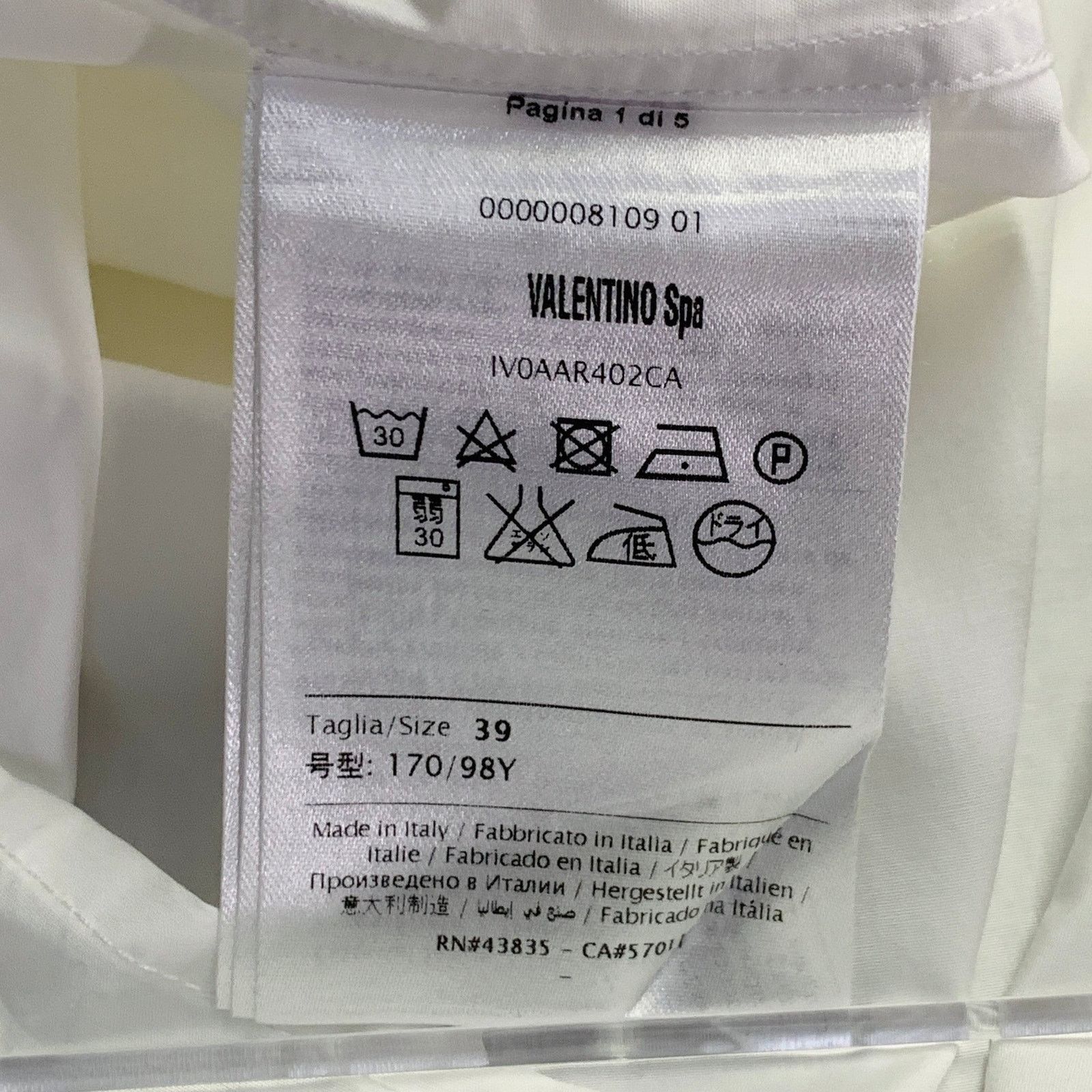Valentino Size M White Cotton Pullover Two Pockets Oversized Short Size US M / EU 48-50 / 2 - 6 Thumbnail