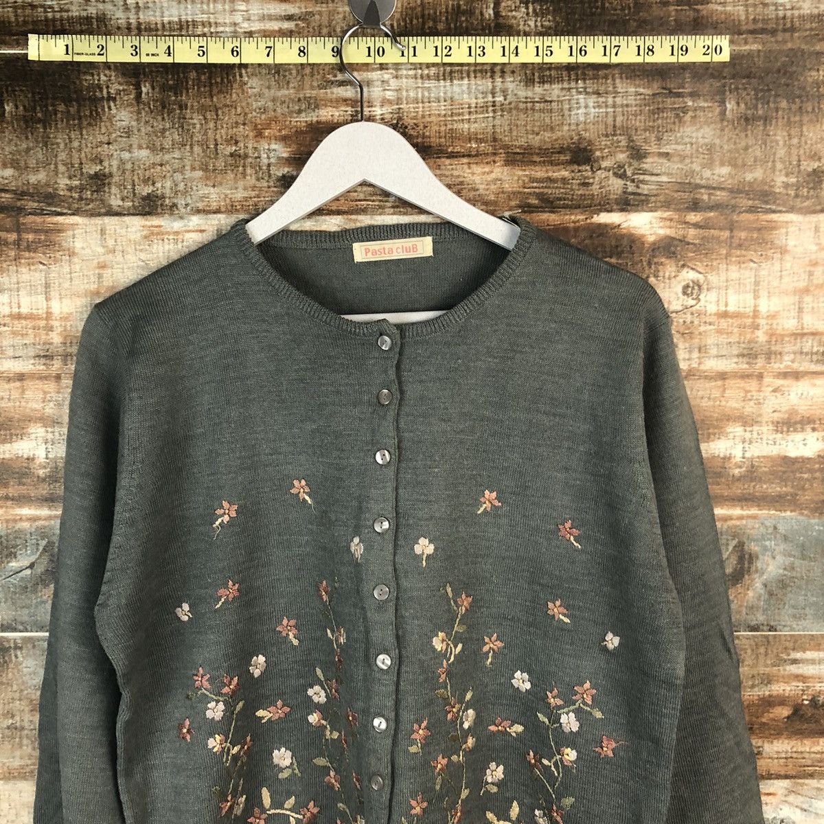 Vintage Pasta Club Grey Patterned vintage knitwear Cardigans #A1455 Size M / US 6-8 / IT 42-44 - 5 Thumbnail