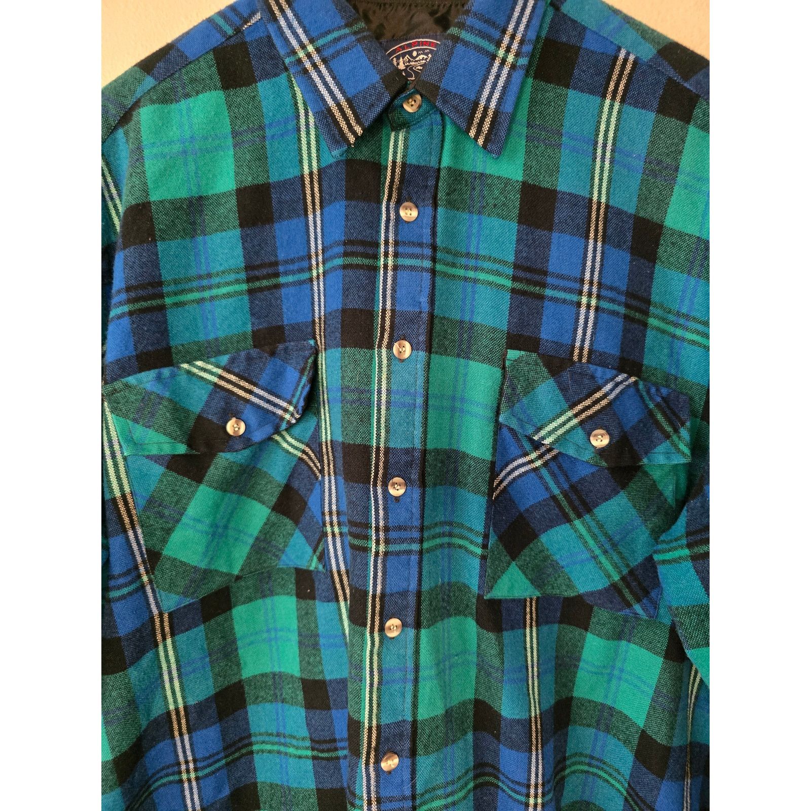 Vintage Vintage Alpine Trail Flannel Shirt Blue Plaid XL Button Up Size US XL / EU 56 / 4 - 3 Thumbnail