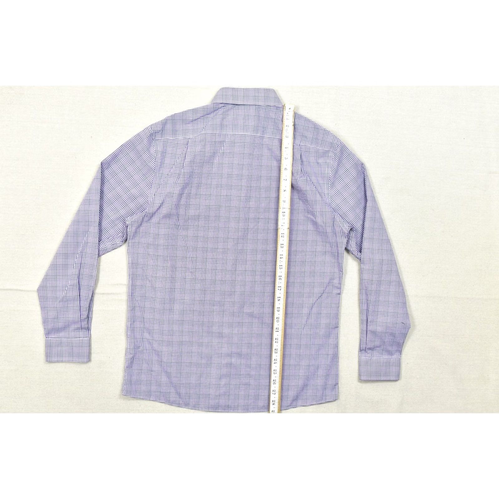 Tommy Hilfiger Tommy Hilfiger Men Shirt Slim Purple Gingham Check Non-Iron Button-Down Collared Dress Shirt 15.5 32/33 M Size Regular Womens? Size 40R - 3 Thumbnail