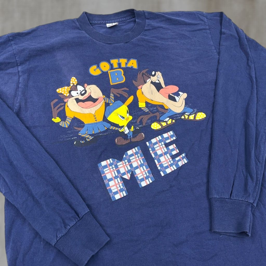 Fruit Of The Loom VINTAGE Looney Tunes Shirt Men XL Taz Tasmanian Devil Tweety 90s Single Stitch Nike Size US XL / EU 56 / 4 - 1 Thumbnail