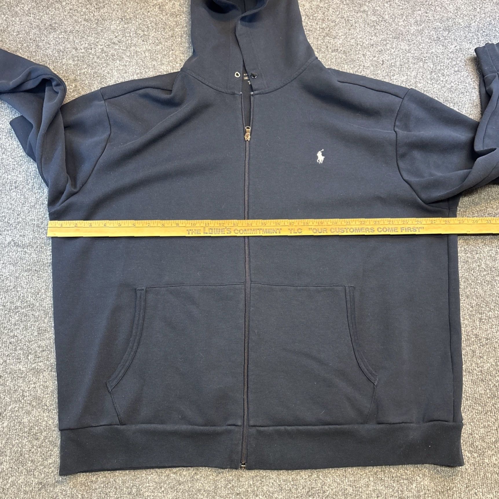 Polo Ralph Lauren VINTAGE Polo Ralph Lauren Hoodie Full Zip Navy Blue 2XL Big & Tall Men Zipper Hooded Pockets Embroidered Logo Cotton Blend Size US XXL / EU 58 / 5 - 4 Thumbnail