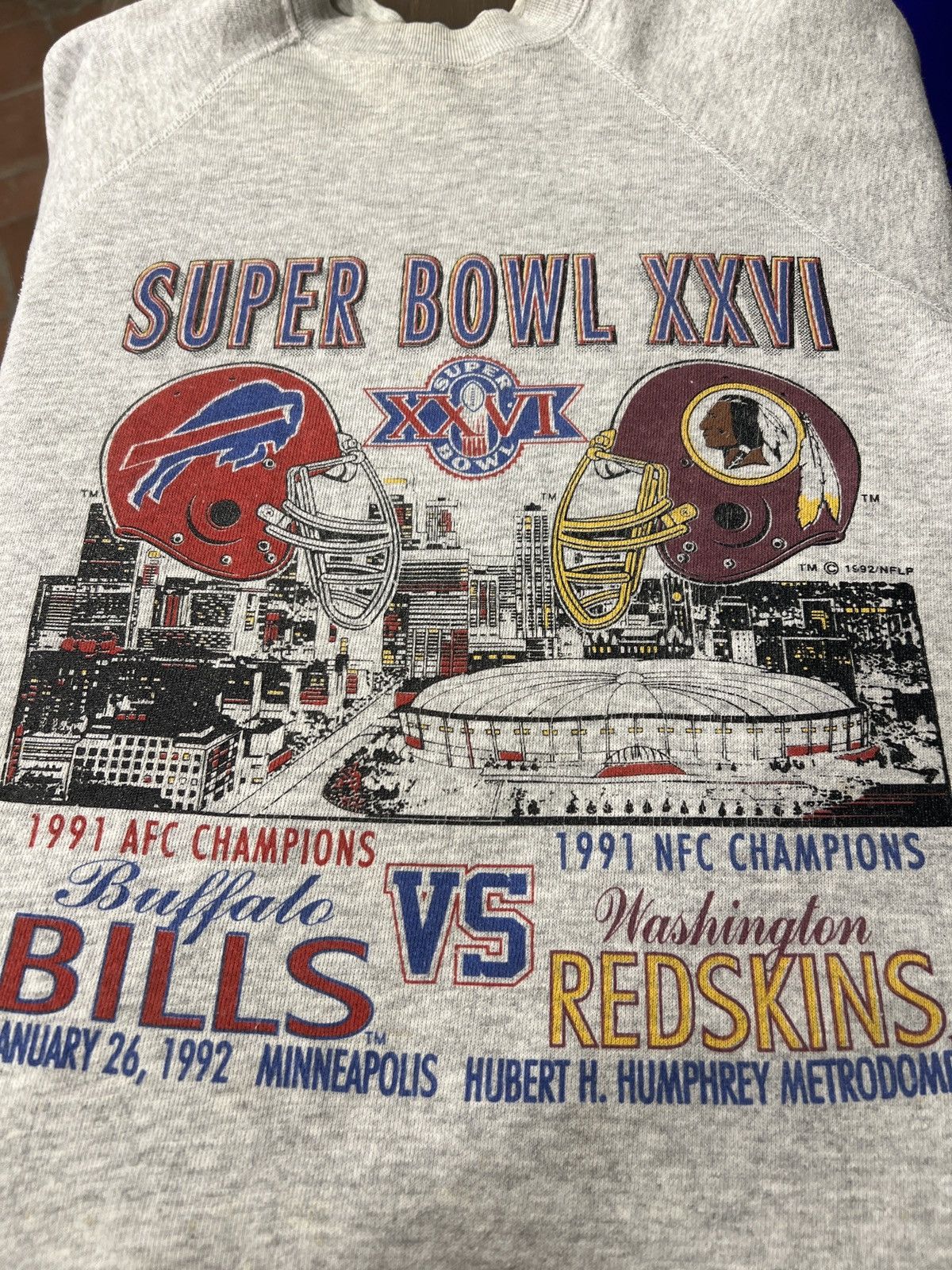 Tultex Vintage 1992 Super Bowl XXVI NFL Crewneck Tultex USA Size US L / EU 52-54 / 3 - 1 Thumbnail