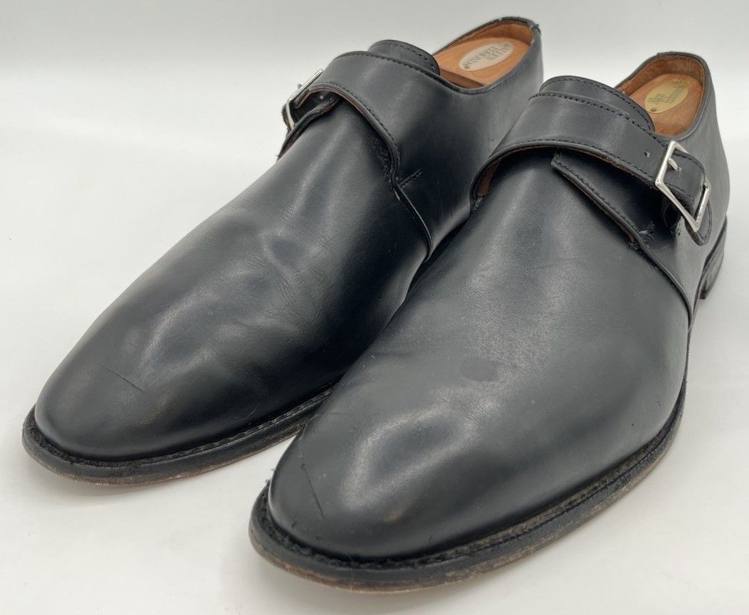 Allen Edmonds Allen Edmonds "PLYMOUTH" Single Monk Strap 12D Black Leather Size US 12 / EU 45 - 1 Thumbnail