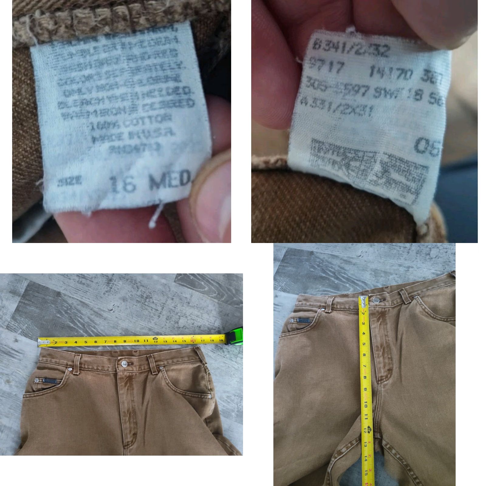 Lee VINTAGE Lee Women’s Jeans Tapered High Waisted 16 Brown Denim USA Riveted 5-Pocket Size 38" / US 16 / IT 52 - 8 Thumbnail