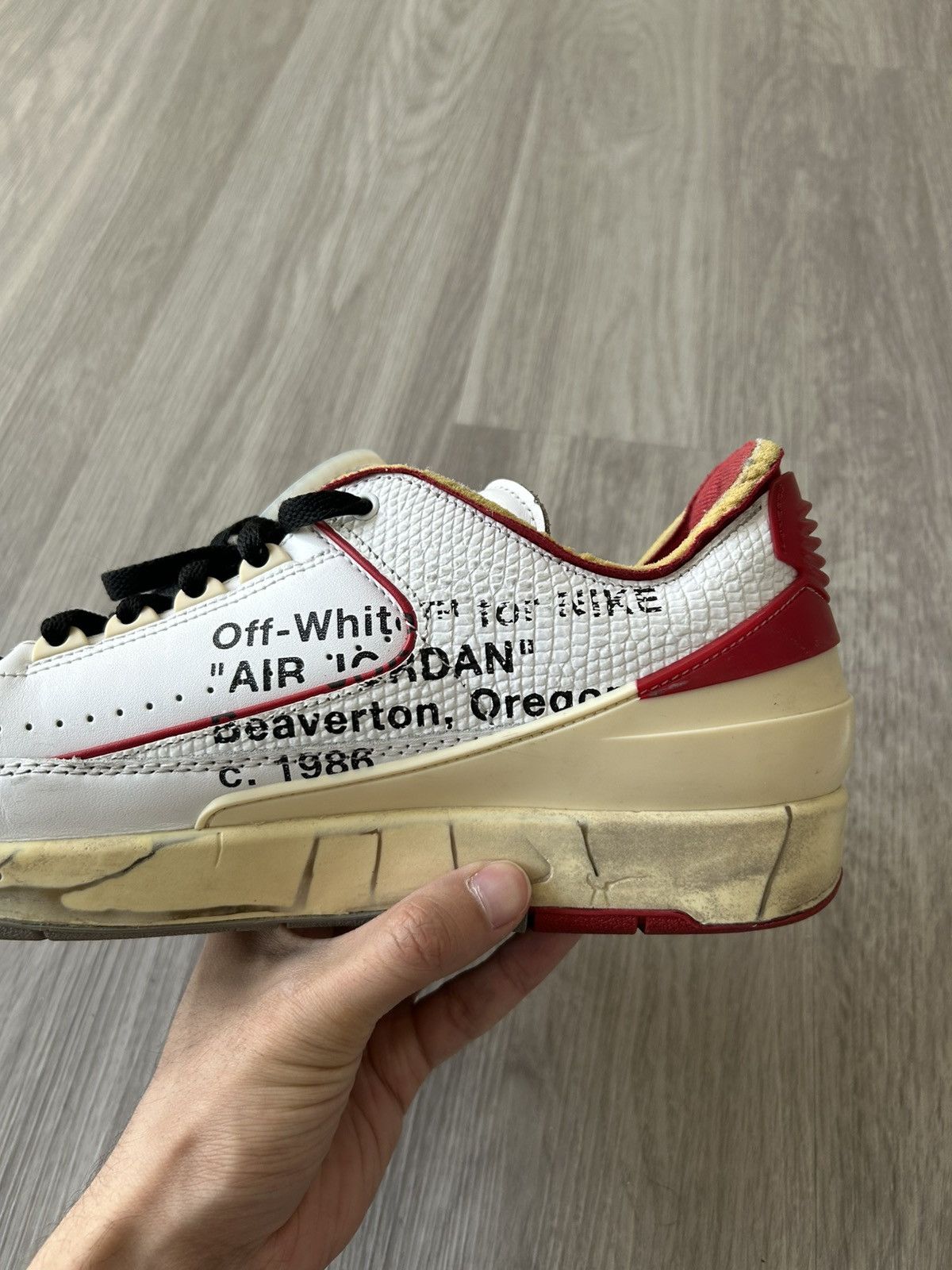 Jordan Brand × Off-White Off-White X Air Jordan Retro 2 Low White Varsity Red Size 11 Size US 11 / EU 44 - 19 Thumbnail