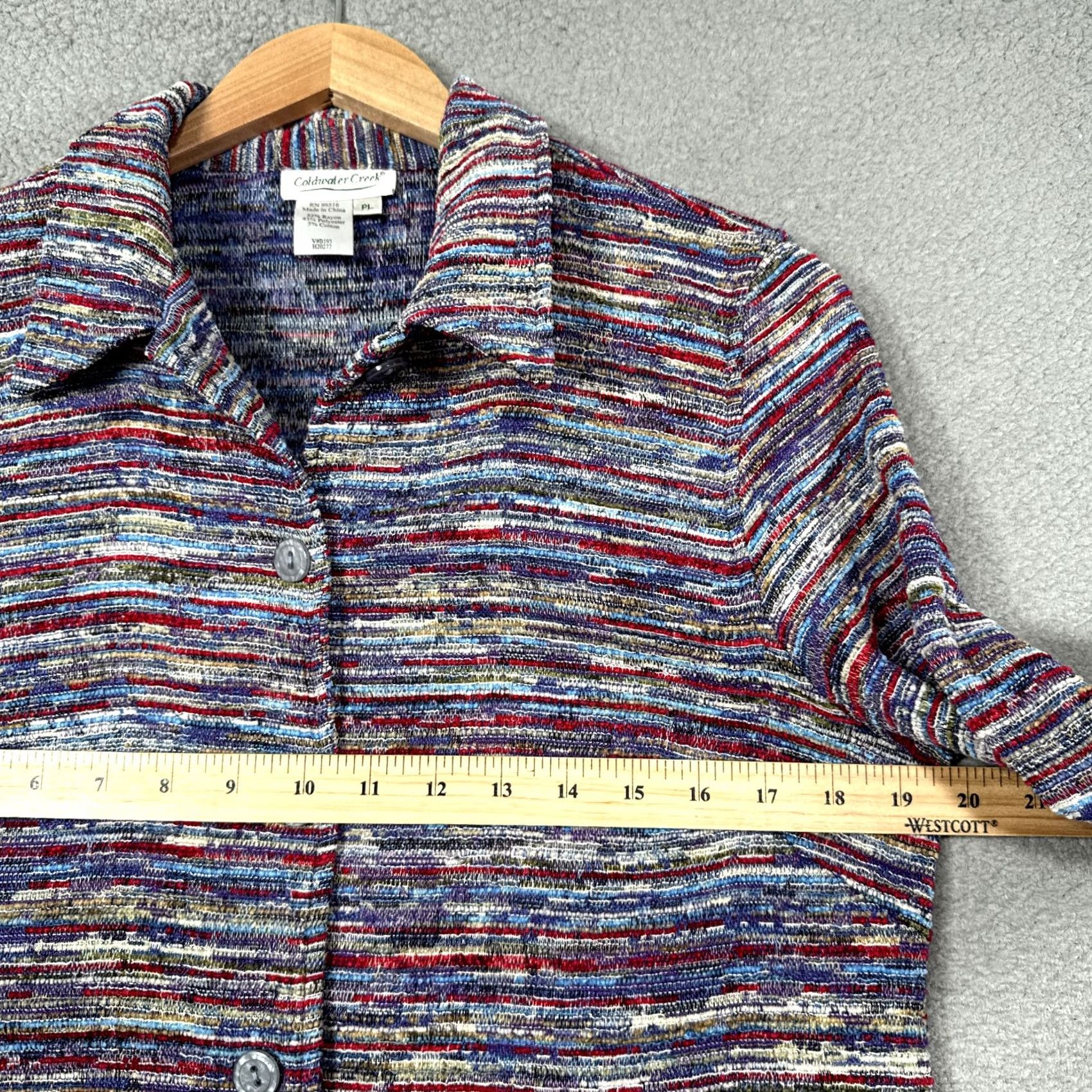 Coldwater Creek Coldwater Creek Jacket Womens PL Multicolor Tweed Boho Textured Shacket Shirt Jacket Petite Shirt Jacket Womens Size L / US 10 / IT 46 - 5 Thumbnail
