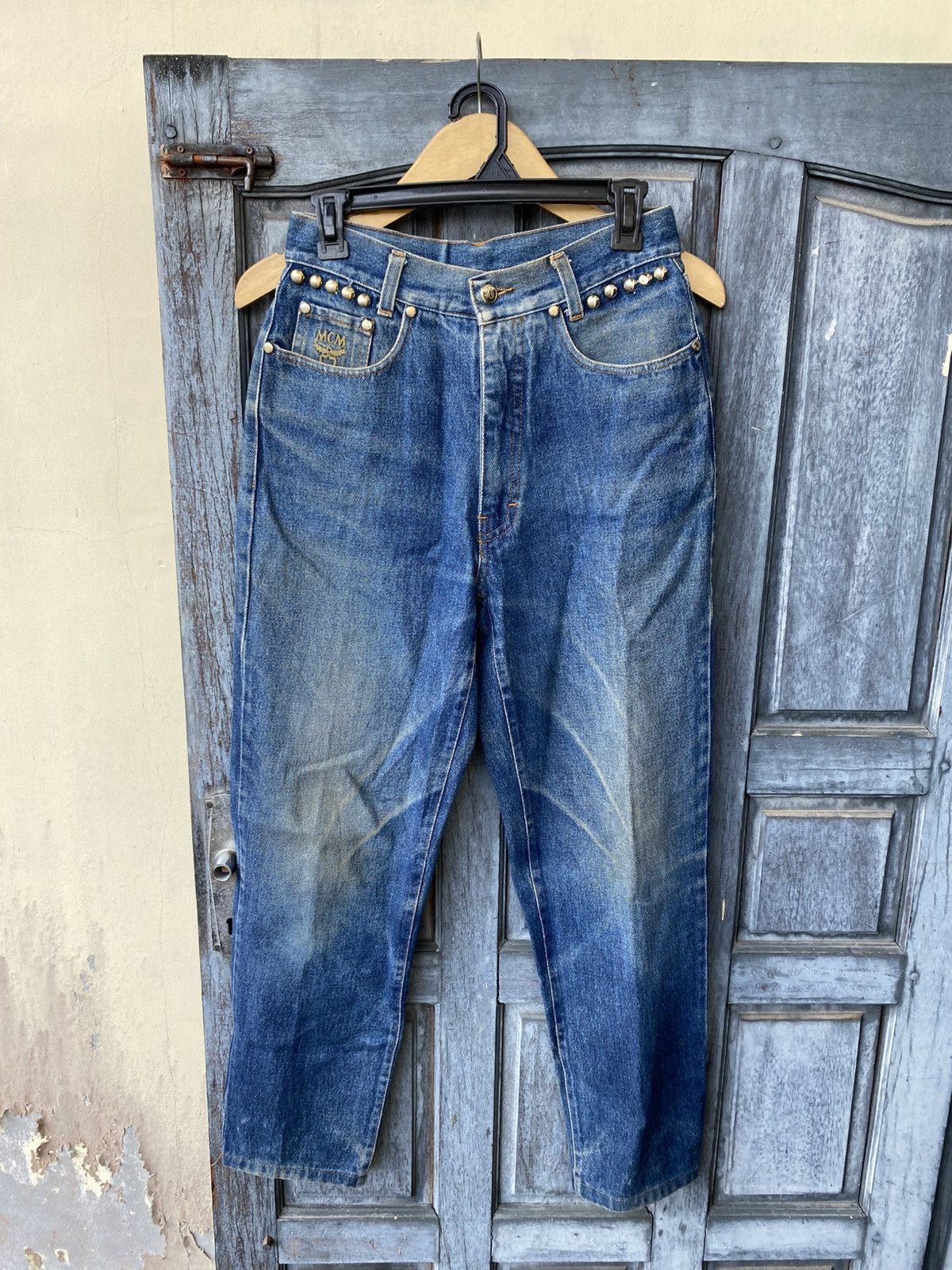 MCM MCM Vintage Jeans Denim Studded Rare Y2K Luxury With Rivet Size US 29 - 1 Thumbnail