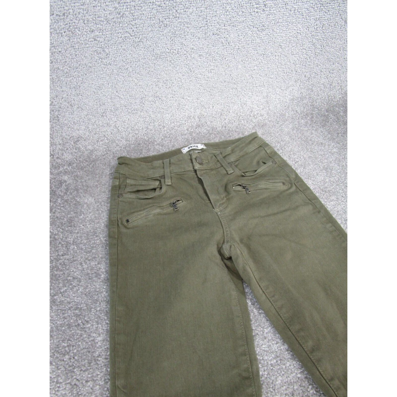 Paige Paige Womens 27 Indio Zip Pale Green Denim Skinny Jeans Size 27" / US 4 / IT 40 - 2 Thumbnail