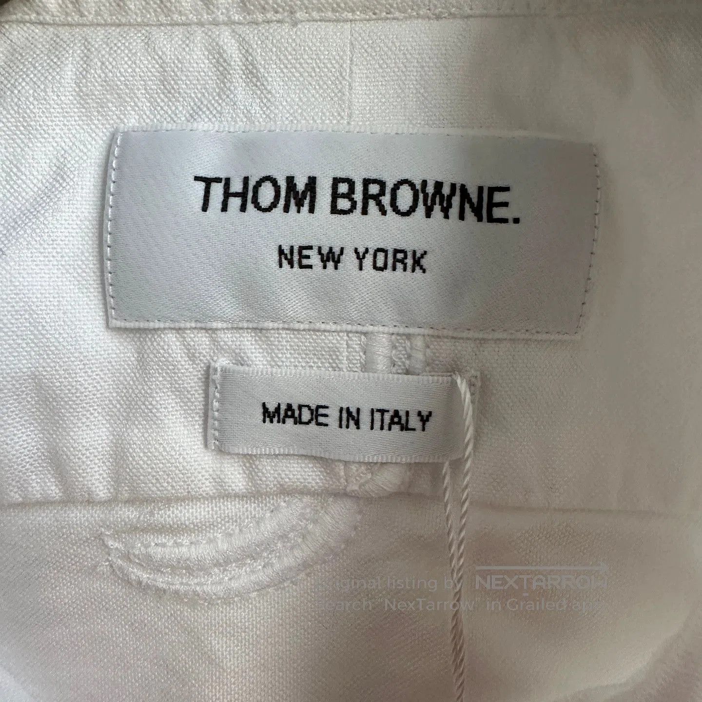 Thom Browne Thom Browne White Embroidered Shirt Jacket. Size US M / EU 48-50 / 2 - 4 Thumbnail