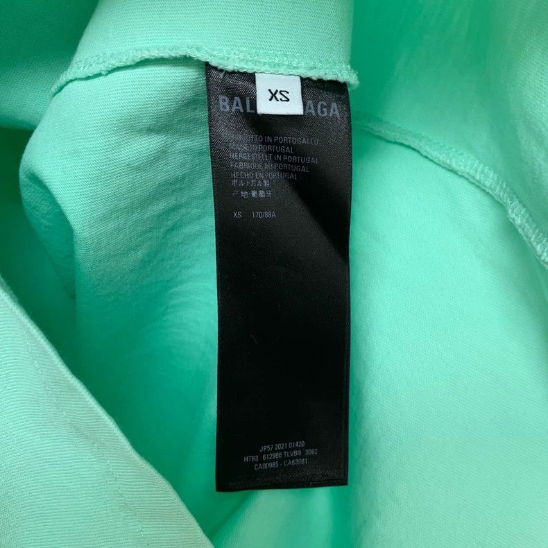 Balenciaga Balenciaga Mint Green Embroidered Short Sleeve T-Shirt, Si Size US XS / EU 42 / 0 - 7 Thumbnail