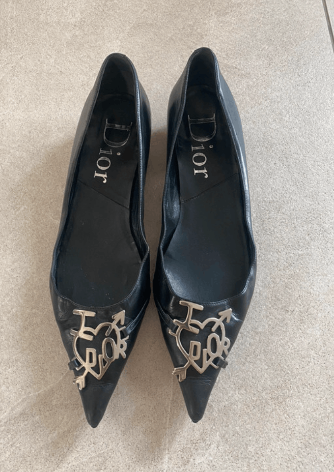 Dior Dior Shoes Ballet Heels Mules 2000 Black Leather Vintage Size US 6 / IT 36 - 1 Thumbnail