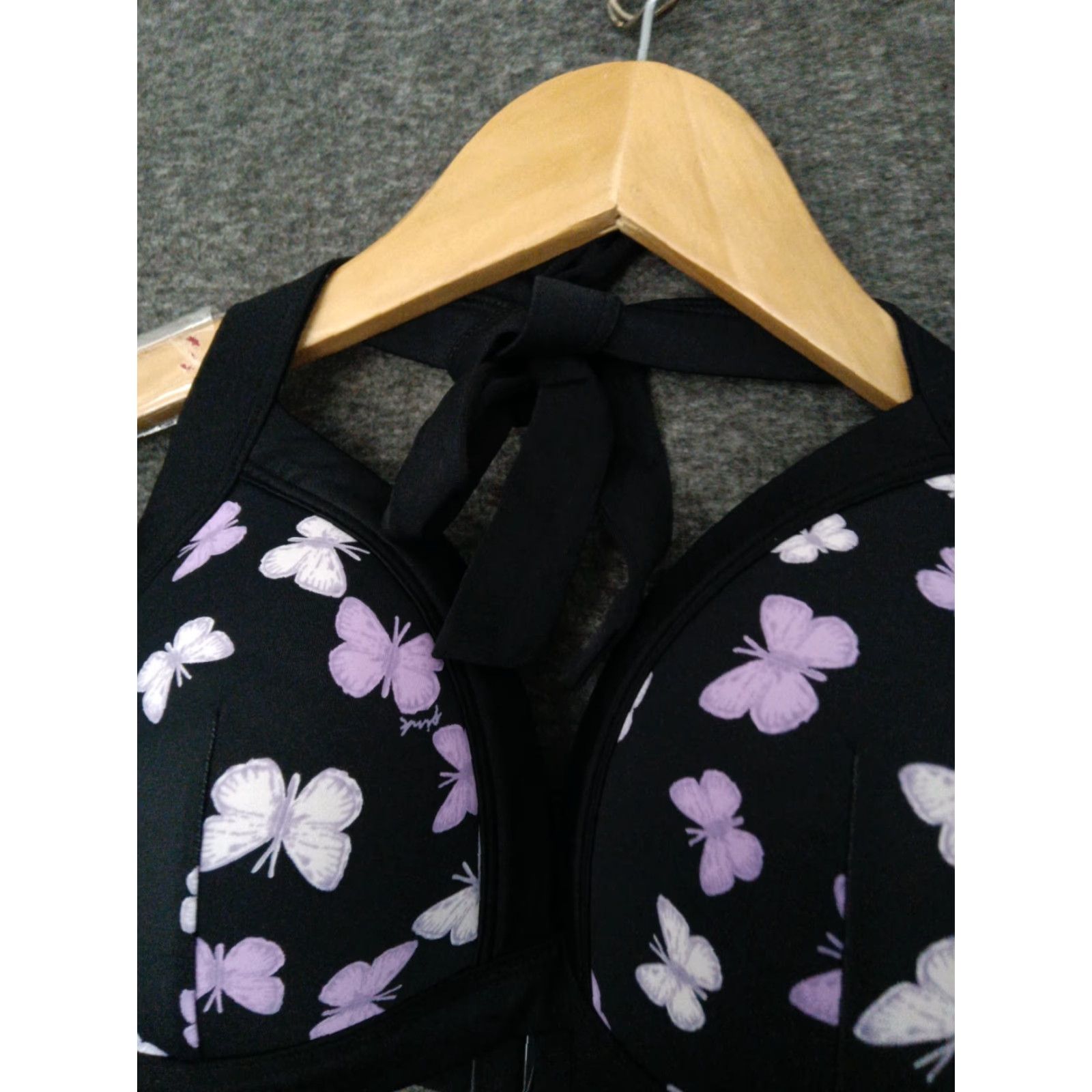 Pinko Victoria's Secret Pink Swim Top Butterfly DD S V Front Multicolor Padded Triangle WW Mens Womens Girls? Size ONE SIZE - 3 Thumbnail