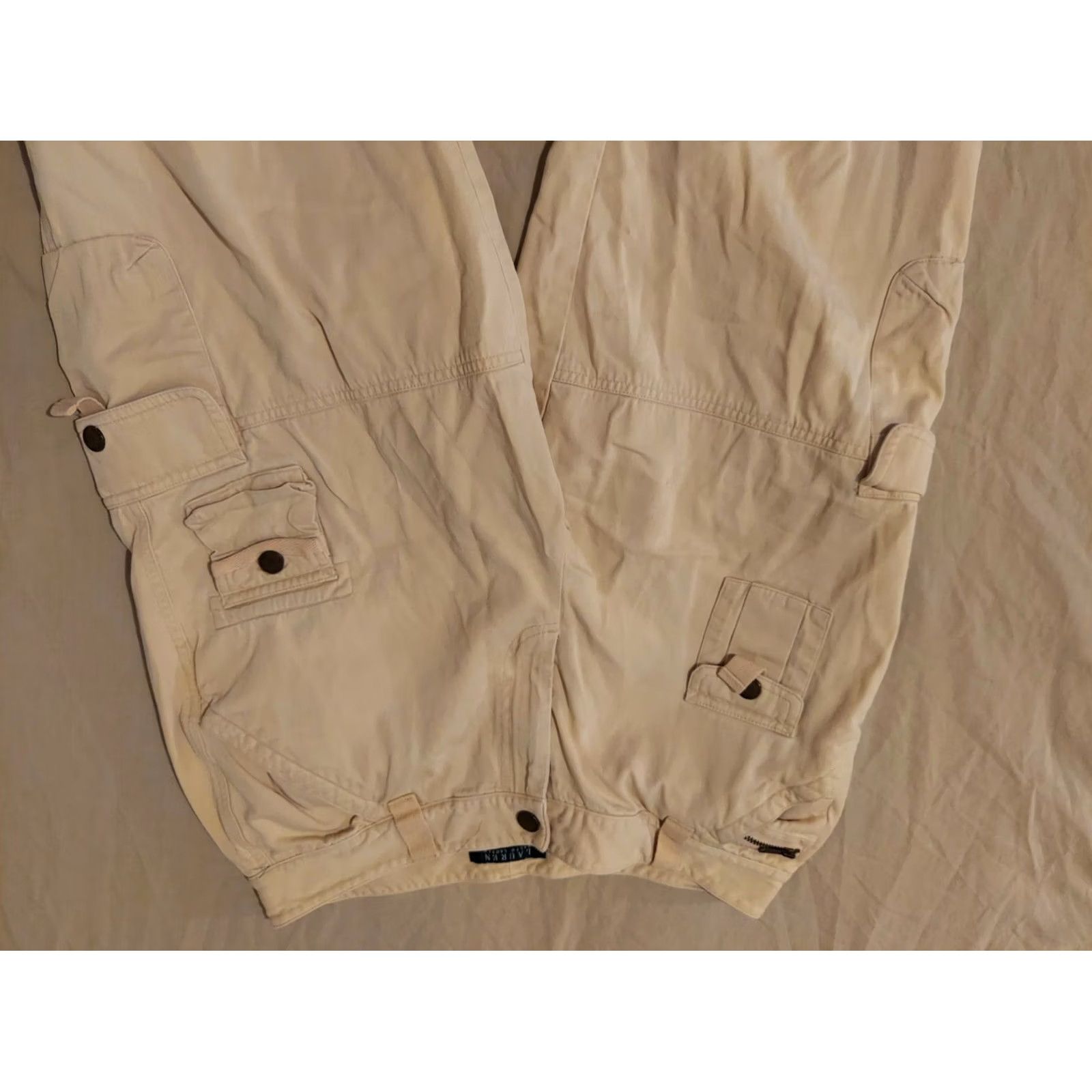 Vintage Womens Polo Ralph Lauren Cargo Pants 10 Cotton Khaki Slack Chino Capri Size 32" / US 10 / IT 46 - 4 Thumbnail