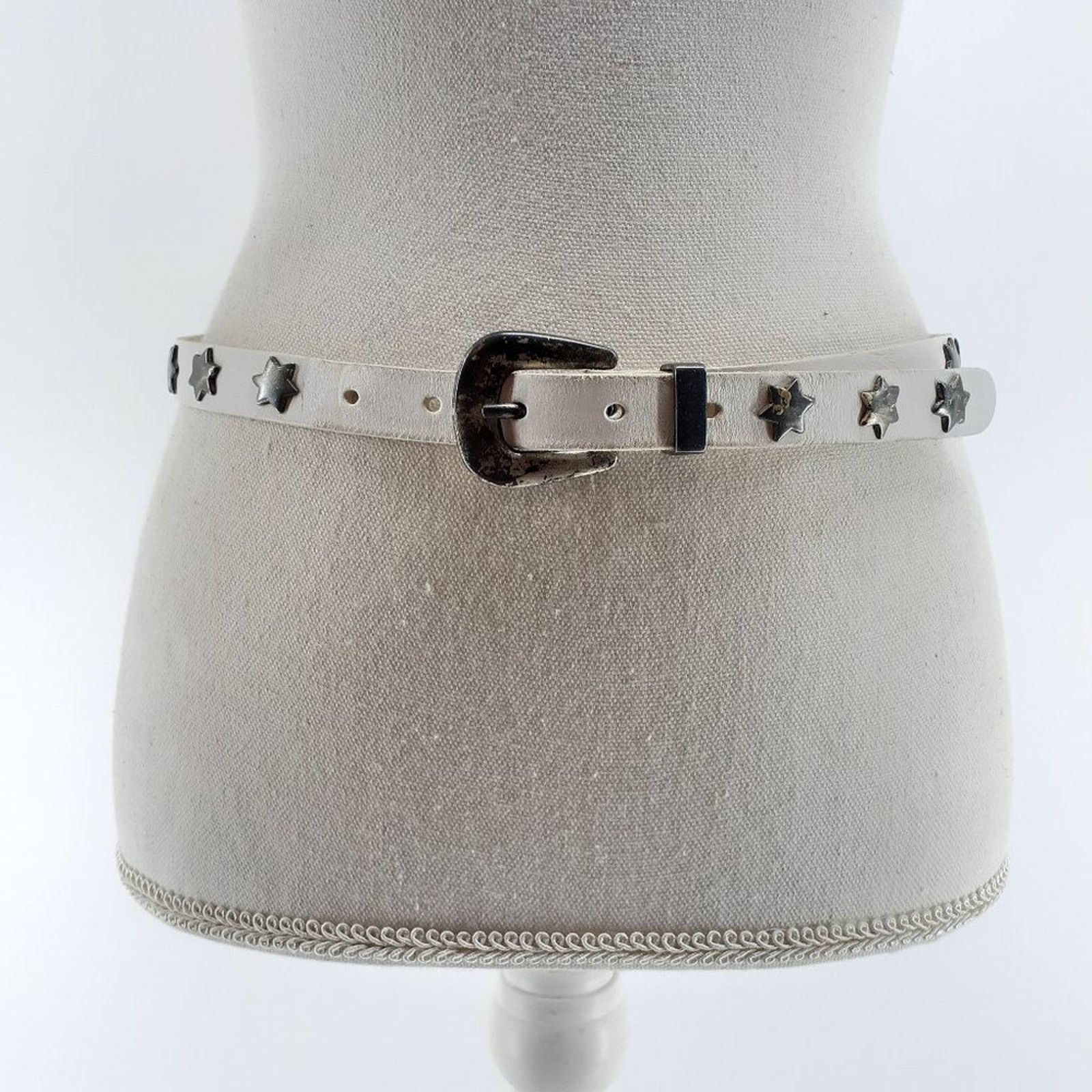 Express Express Jeans Women's White Genuine Leather Belt Size M Size ONE SIZE - 13 Thumbnail
