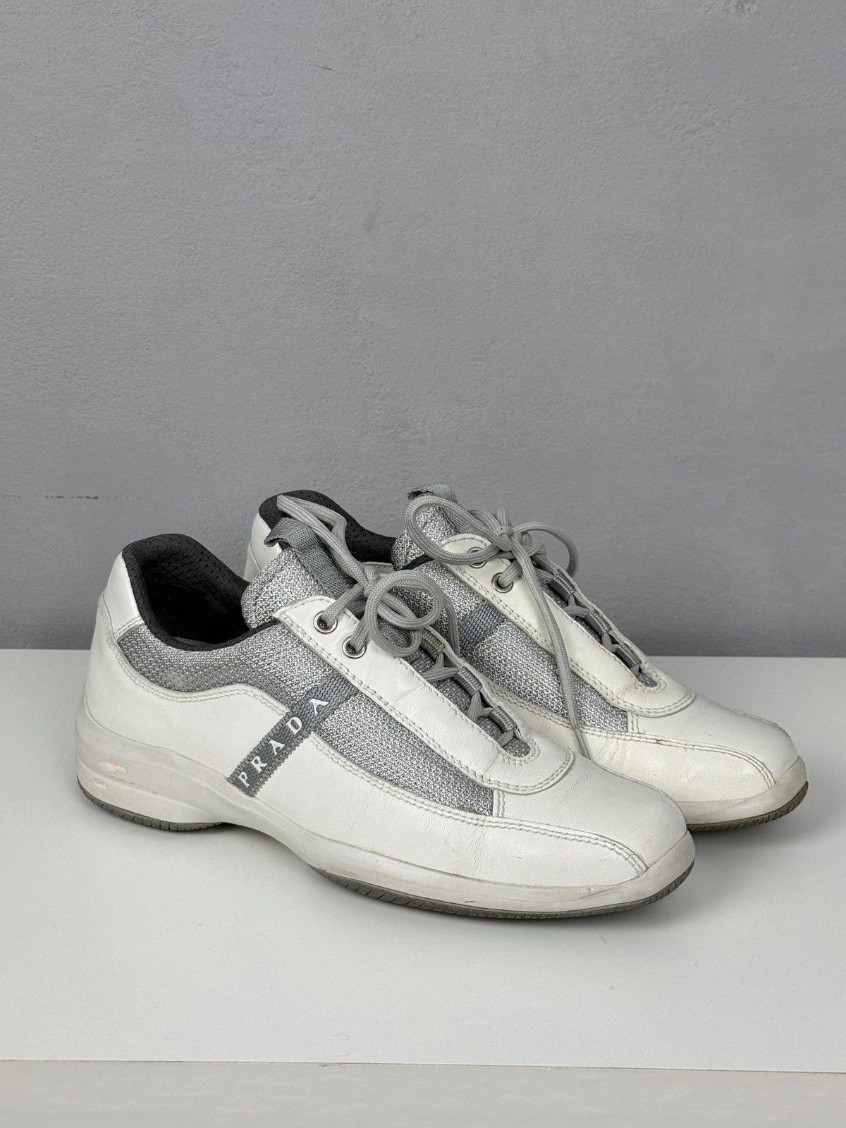 Prada Prada Sport Leather White Low Top Sneakers Mens Size US 6 / IT 36 - 3 Thumbnail
