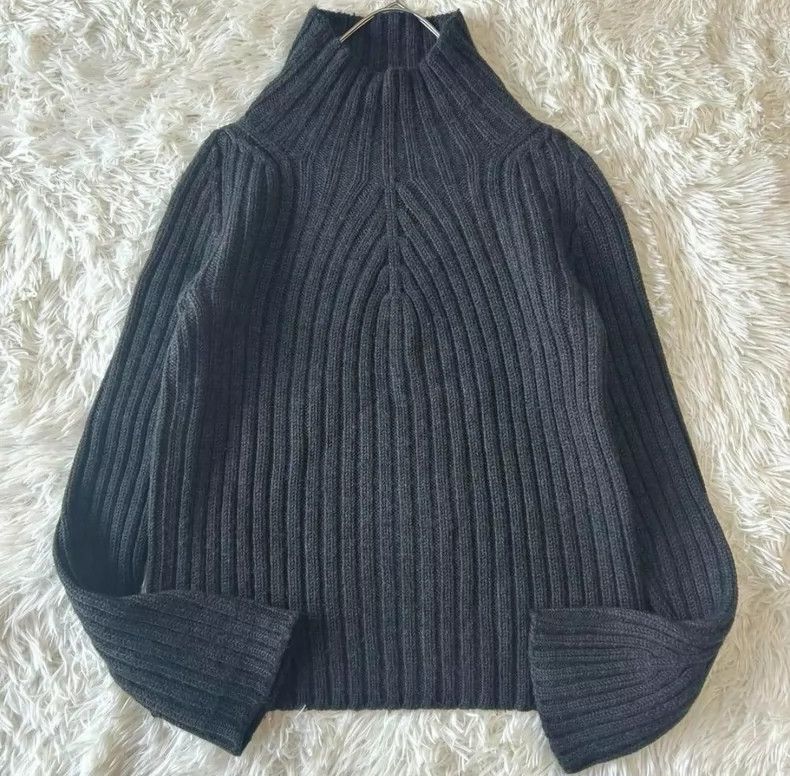 Yohji Yamamoto Yohji Yamamoto High Neck Cable Rib Cable Knit Bell Sleeve S Size US L / EU 52-54 / 3 - 1 Thumbnail