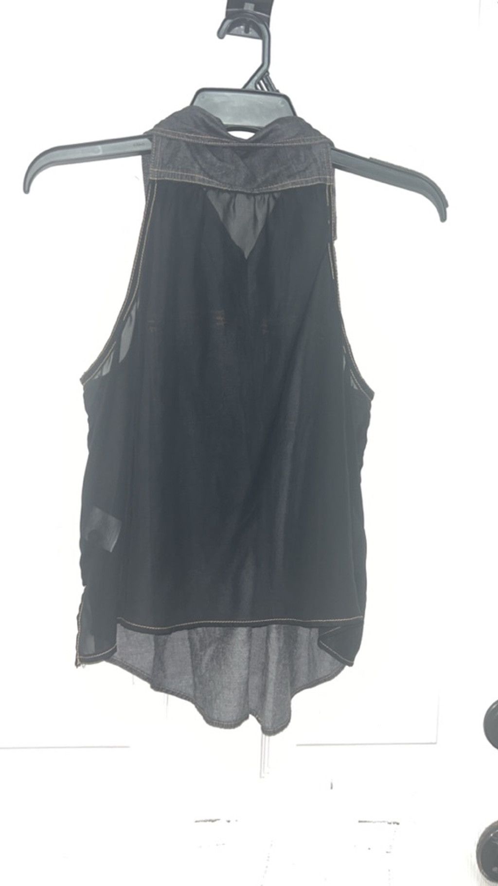 Other DREAM OUT LOUD Black Denim Sleeveless Button-Up Top L Size L / US 10 / IT 46 - 3 Thumbnail