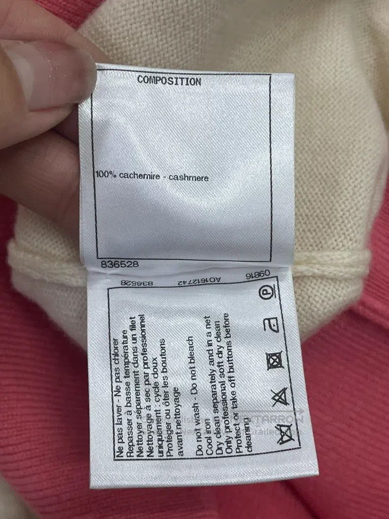 Chanel Chanel Beach Series Pink Beige Letter Cashmere Knitted Car Size XS / US 0-2 / IT 36-38 - 6 Thumbnail