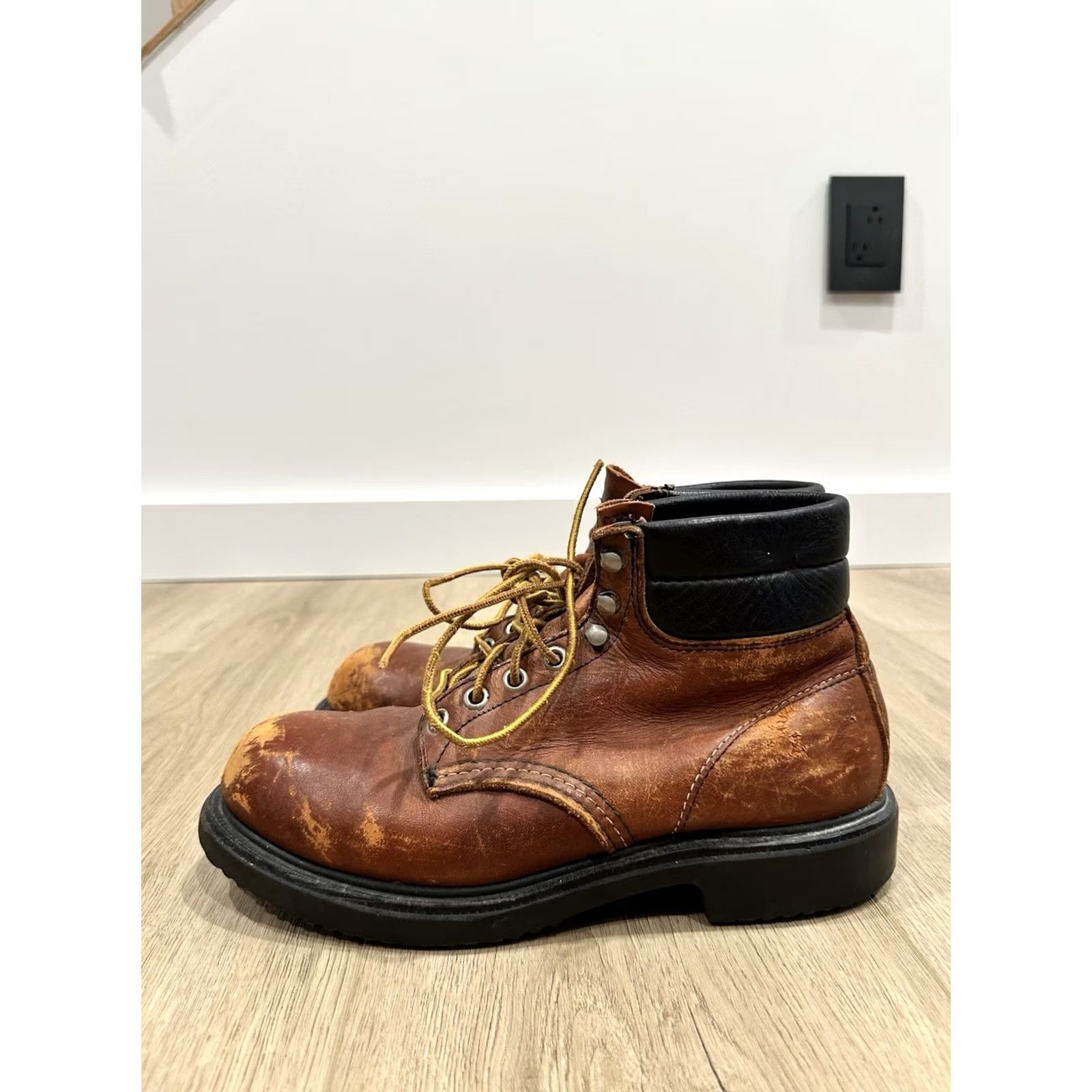 Red Wing Vintage Red Wing SuperSole #2245 Steel Toe Brown Leather Work Boots Made In USA Mens 6 D Size US 6 / EU 39 - 5 Thumbnail