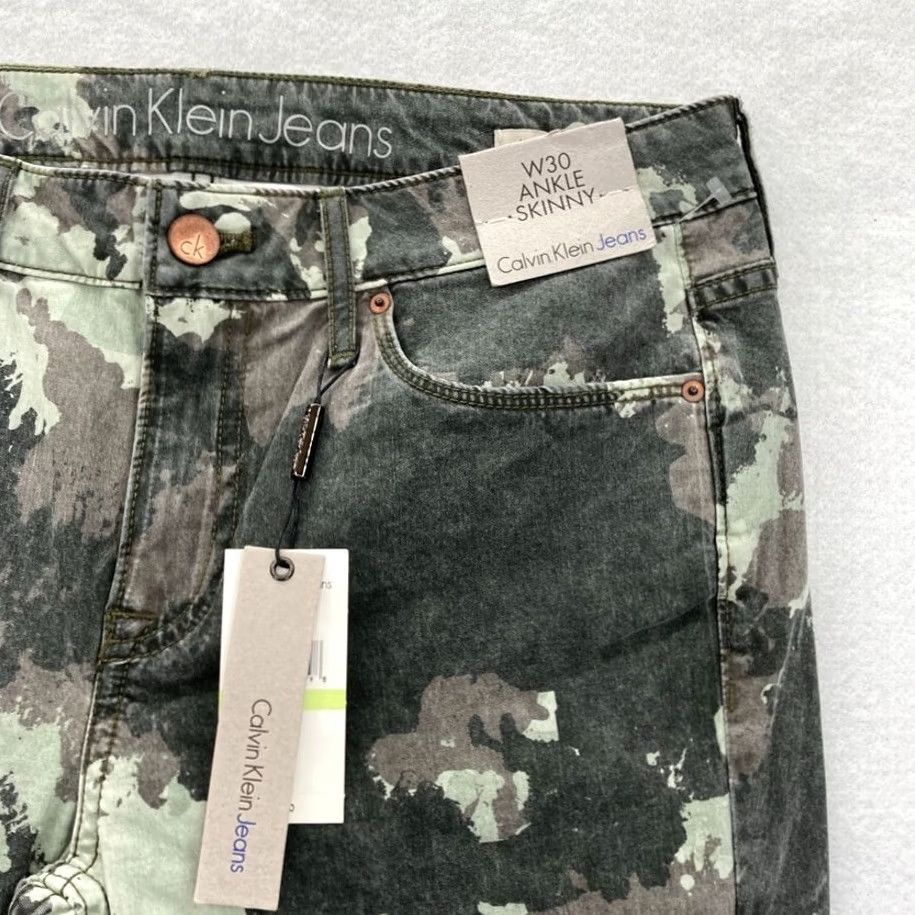 Calvin Klein Calvin Klein Jeans Women's Ankle Skinny Green Camouflage Stretch Denim Pants 30 Size 30" / US 8 / IT 44 - 4 Thumbnail