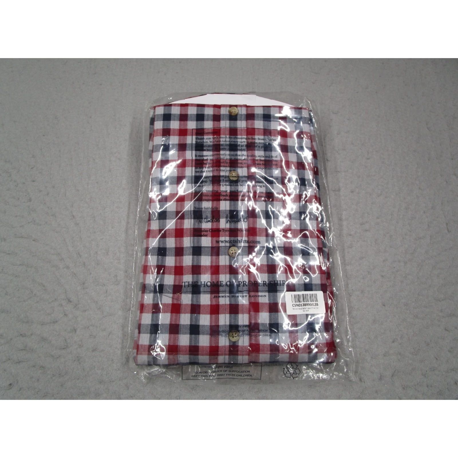 Charles Tyrwhitt VINTAGE Charles Tyrwhitt Dress Shirt Men Large Red Gingham Business Casual Classic Non-Iron Button-Down Size 42R - 4 Thumbnail