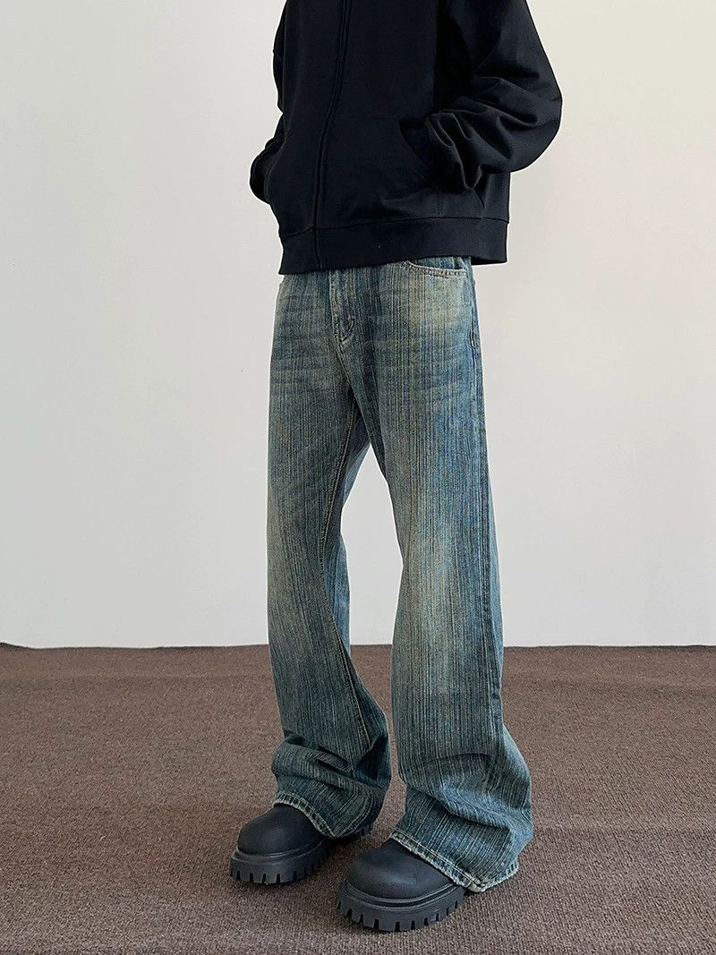 Jean American high street cleanfit washed bamboo distressed jeans Size US 32 / EU 48 - 1 Thumbnail