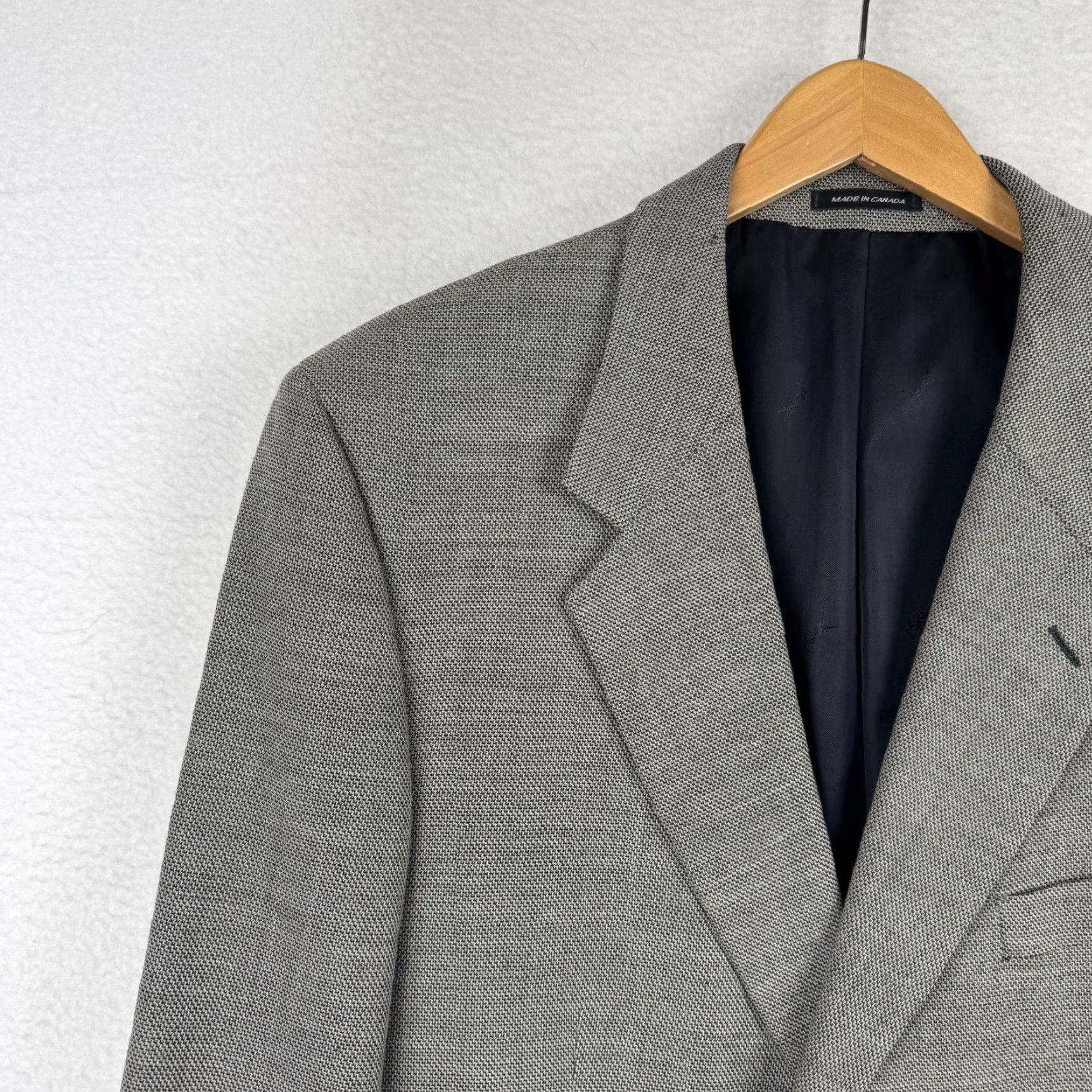 Yves Saint Laurent VINTAGE Yves Saint Laurent YSL Mens Blazer 2 Piece Wool Gray 46 90s Notch Lapel Suit Jacket Coat Regular Size 46R - 5 Thumbnail