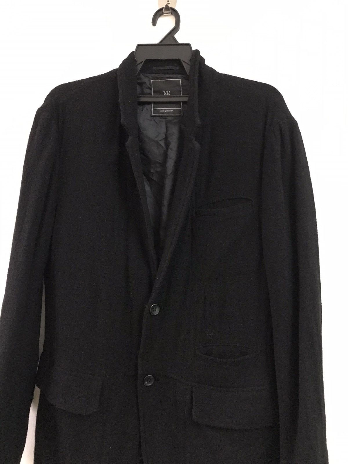 Jun Takahashi Undercover Jun Takahashi X Uniqlo Black Wool Coat jacket Size US L / EU 52-54 / 3 - 7 Thumbnail
