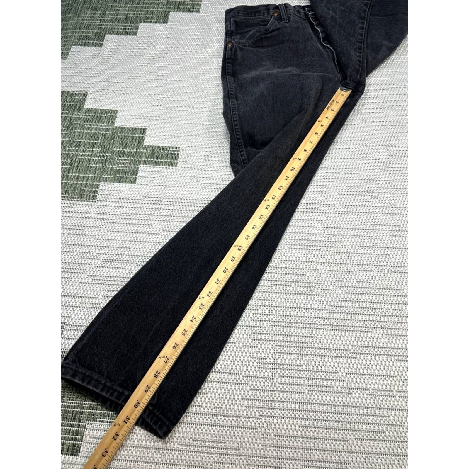 Wrangler Wrangler Cowboy Cut Jeans Men 35 Black Denim Cotton Original Fit High Rise 30x28 Size US 35 - 5 Thumbnail