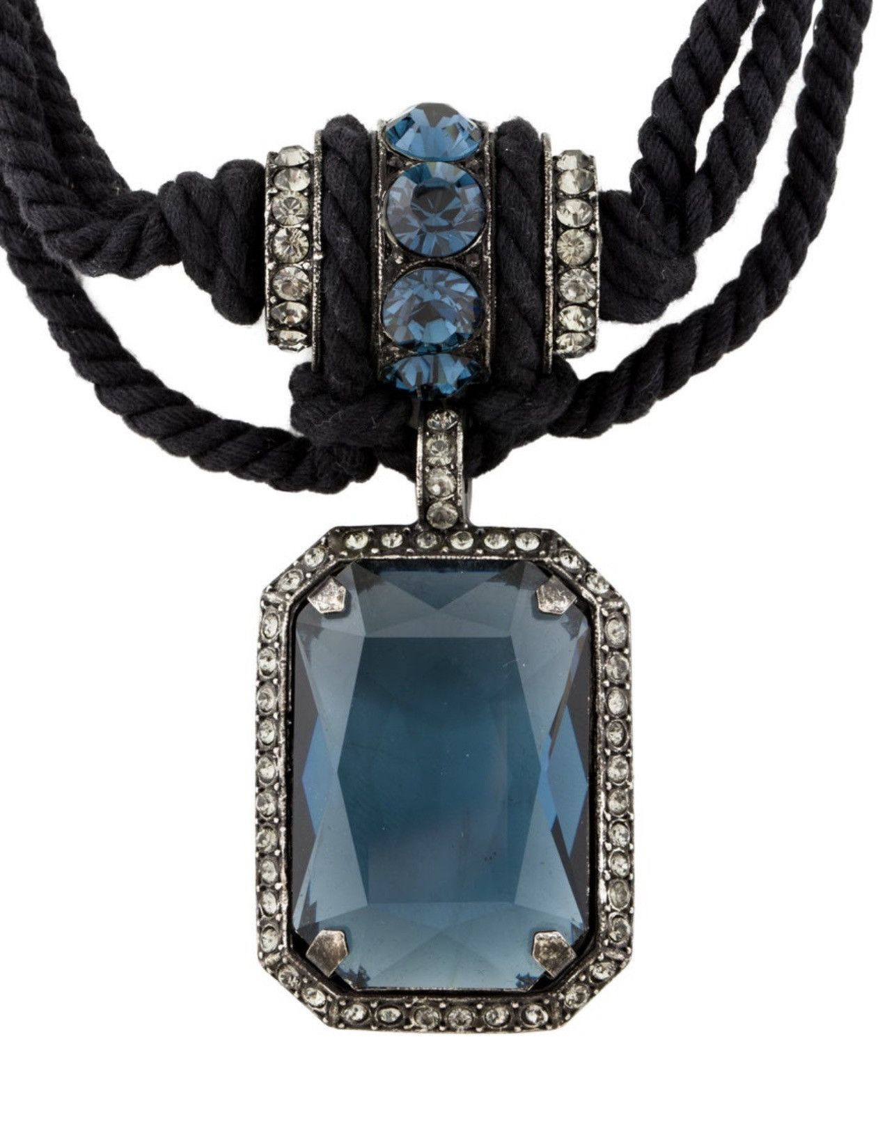 Lanvin Lanvin blue crystal pendant statement necklace Size ONE SIZE - 1 Thumbnail