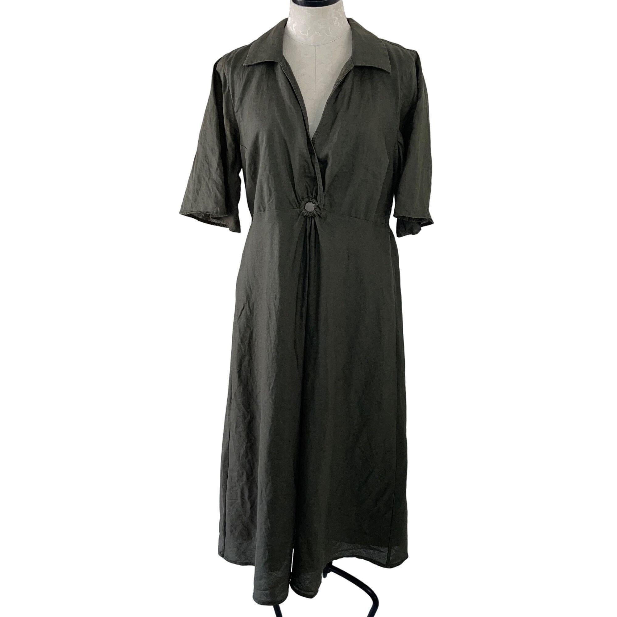 Country Road Womens Dress Size 14 Olive Cut Out