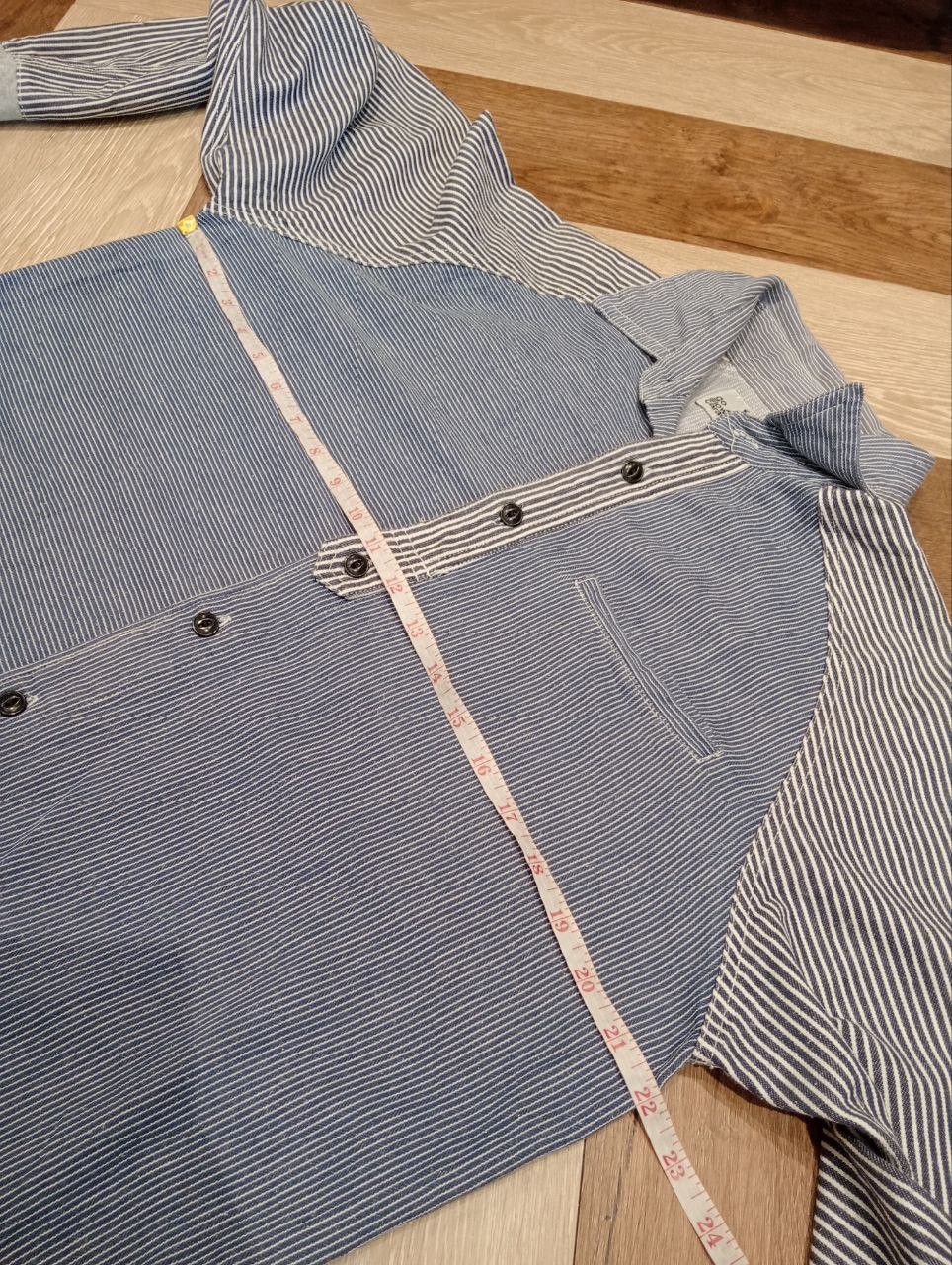 go slow caravan GO SLOW CARAVAN MOUNTAIN MANIA HICKORY DENIM SHIRT - SIZE L Size US L / EU 52-54 / 3 - 12 Thumbnail
