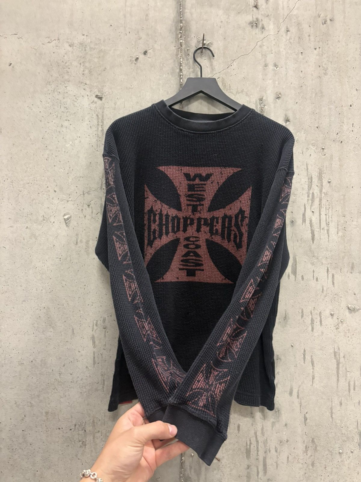 West Coast Choppers Vintage West Coast Choppers Thermal Allover Logo Faded Size US M / EU 48-50 / 2 - 1 Thumbnail