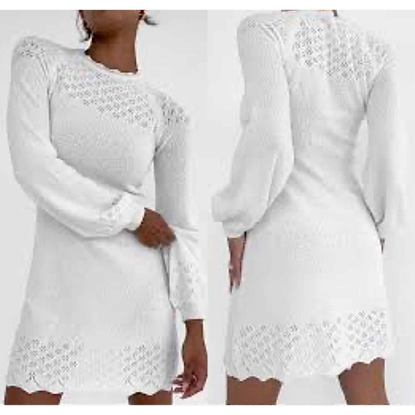 Rumored Vermont Mini Dress White MEDIUM Sweater NWT