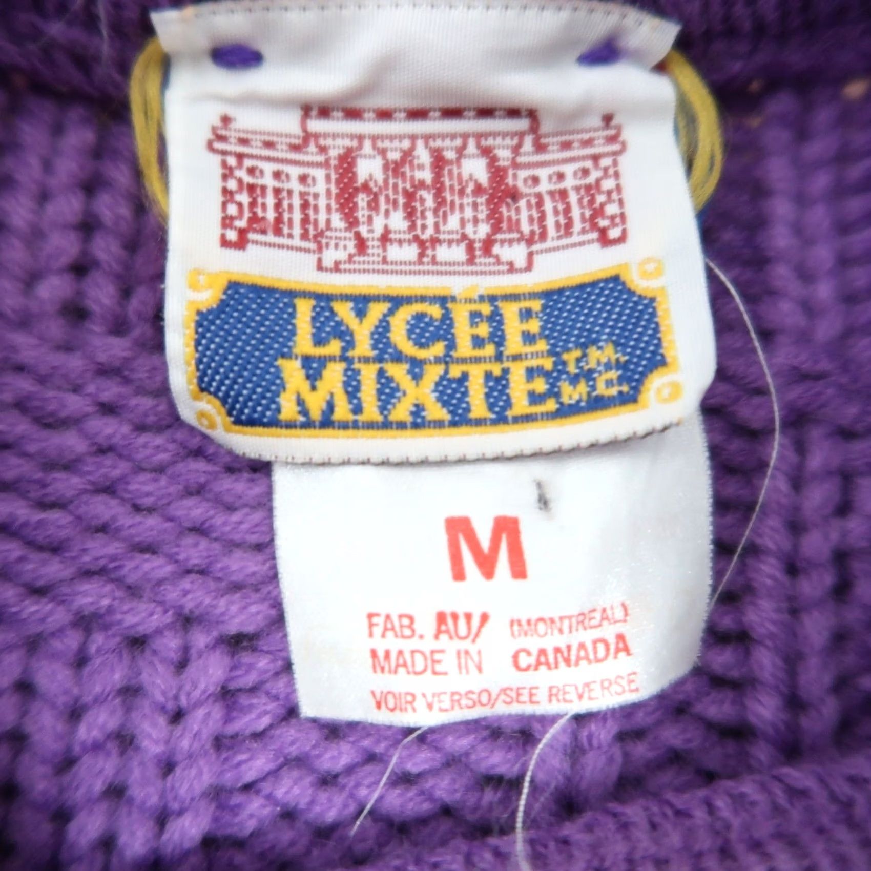 Vintage VINTAGE Lycee Mixte purple fair isle acrylic knit sweater Women M Size M / US 6-8 / IT 42-44 - 5 Thumbnail