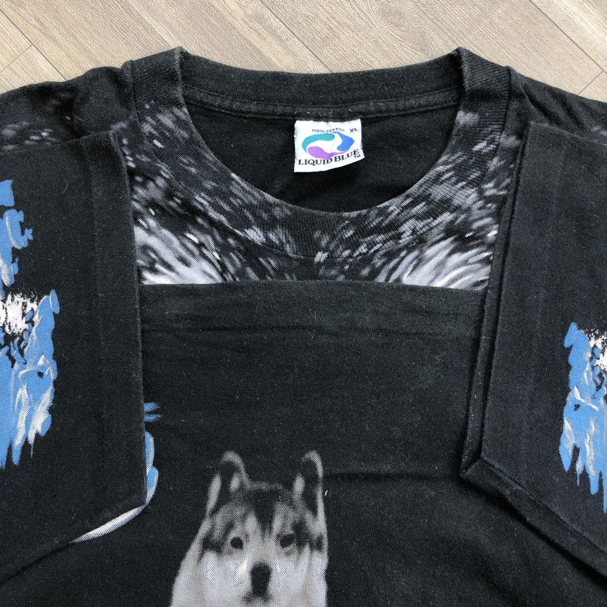 Liquid Blue 🇺🇸Vintage 1995s Liquid Blue Wolf All Over Print Graphic Shirt Size US XL / EU 56 / 4 - 8 Thumbnail