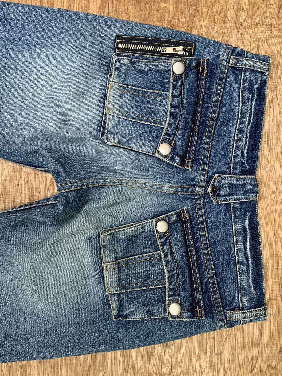 Beauty Beast × If Six Was Nine × Japanese Brand Bit Blue Distressed Multizipper Denim Pants Size US 28 / EU 44 - 16 Thumbnail