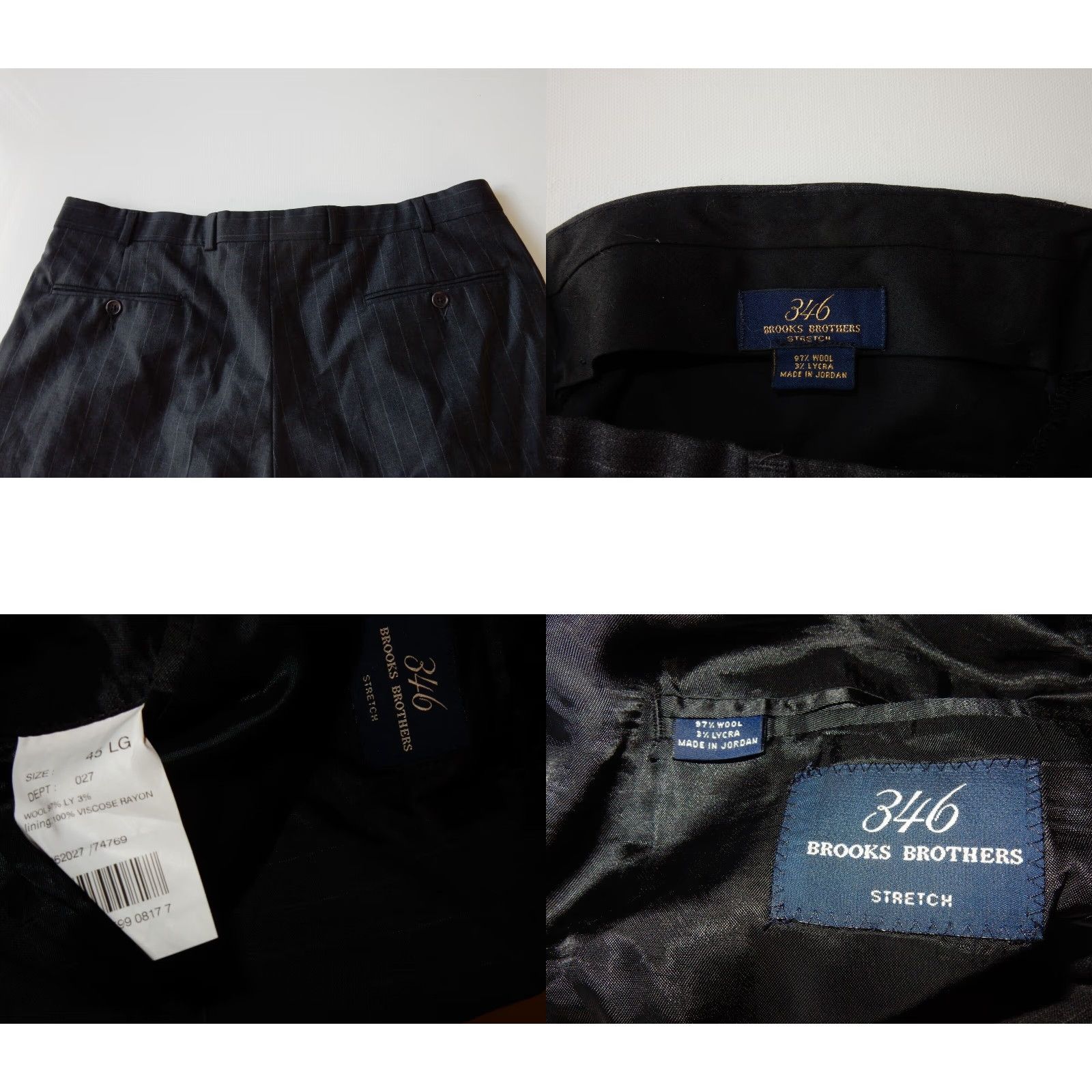 Brooks Brothers VINTAGE Brooks Brothers Men's Suit 2 Piece Gray Wool 45L Regular Pants 36x32 Mens Size 48R - 8 Thumbnail