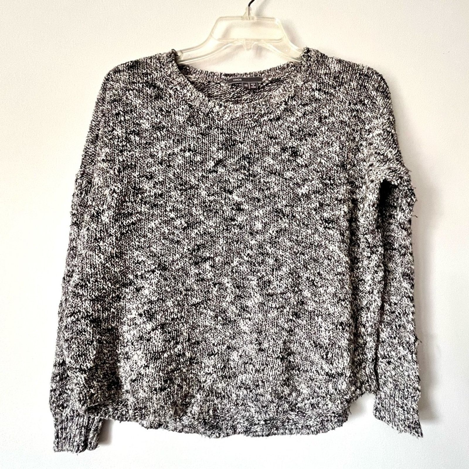 Vince Vince Gray Black Speckled Linen Cotton Pullover Sweater Size XS / US 0-2 / IT 36-38 - 2 Thumbnail