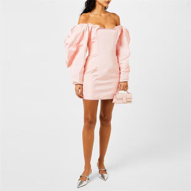 Jacquemus o1g2r1mq1024 Mini Dress in Light Pink Size M / US 6-8 / IT 42-44 - 4 Thumbnail