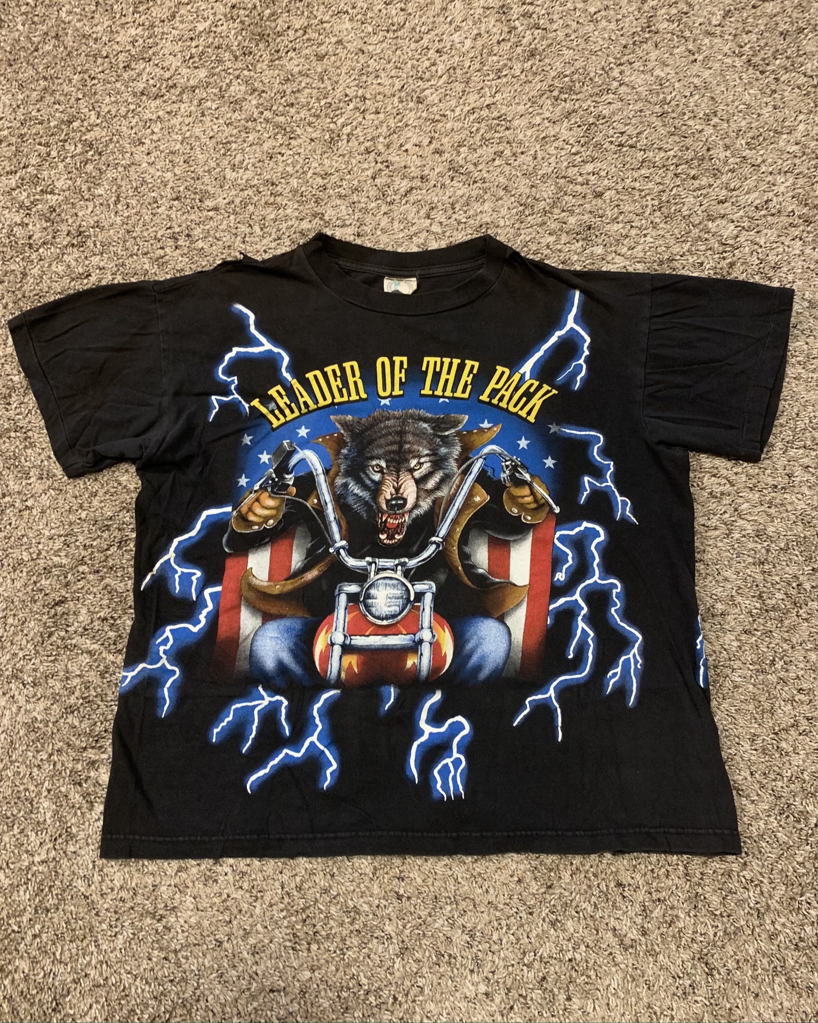 Vintage VINTAGE "LEADER OF THE PACK" T-SHIRT Size US L / EU 52-54 / 3 - 2 Thumbnail