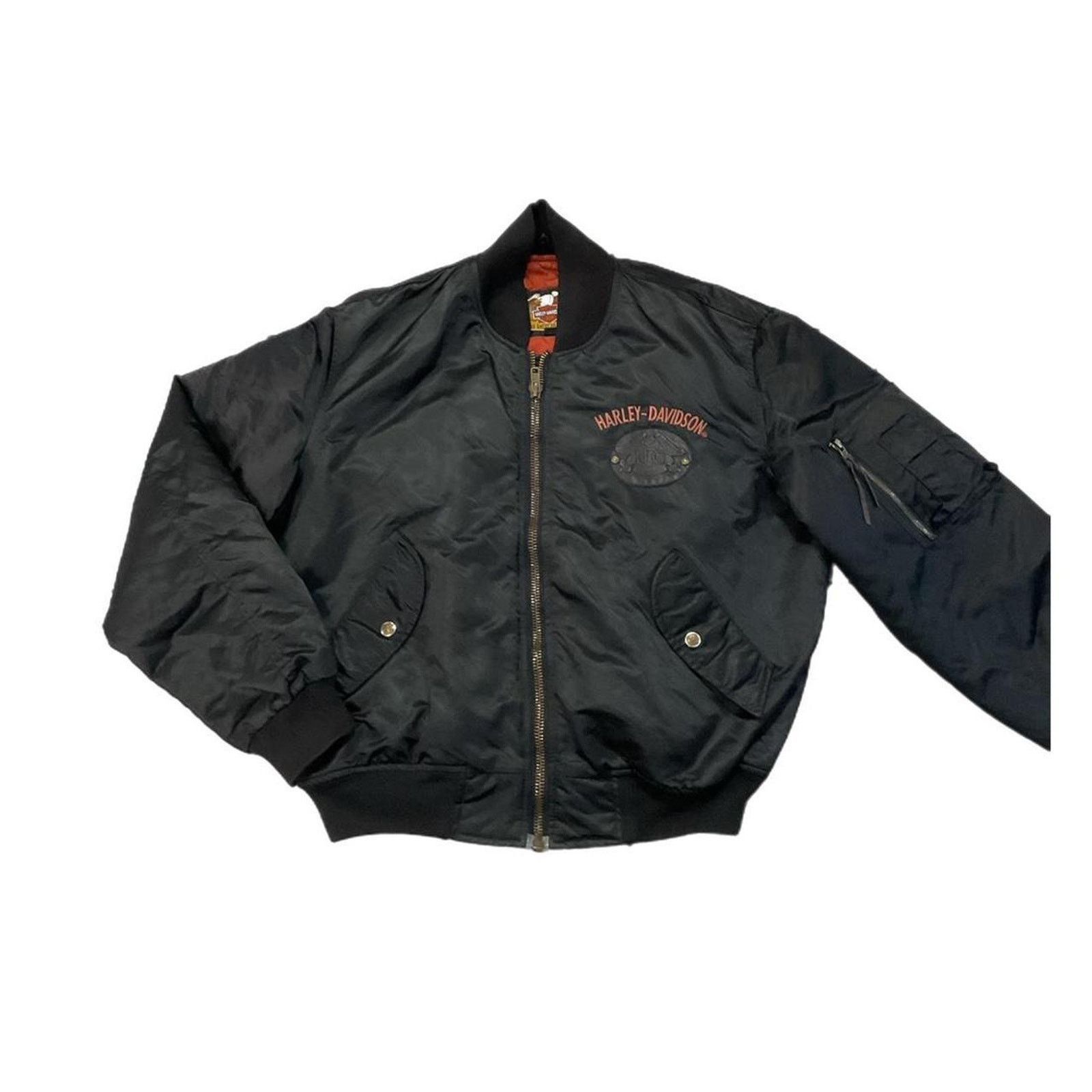 Harley Davidson Motorcycles Satin HOG Vintage Bomber Jacket