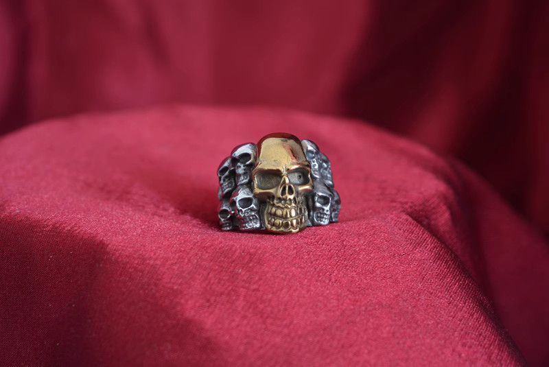Jewelry Skull Jewelry Rings Open Size Chrome Ring (Size 7-13) Size ONE SIZE - 3 Thumbnail