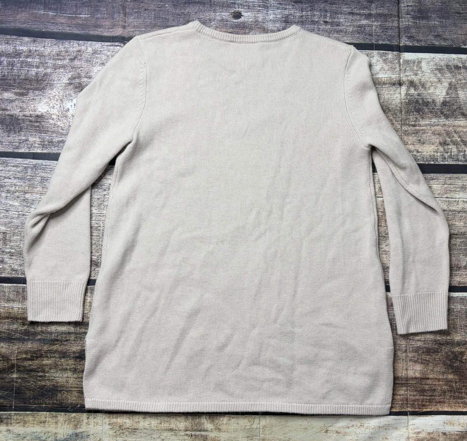 Other Sail to Sable Sweater Women's Medium 100% Wool V-Neck Ivory Size M / US 6-8 / IT 42-44 - 3 Thumbnail